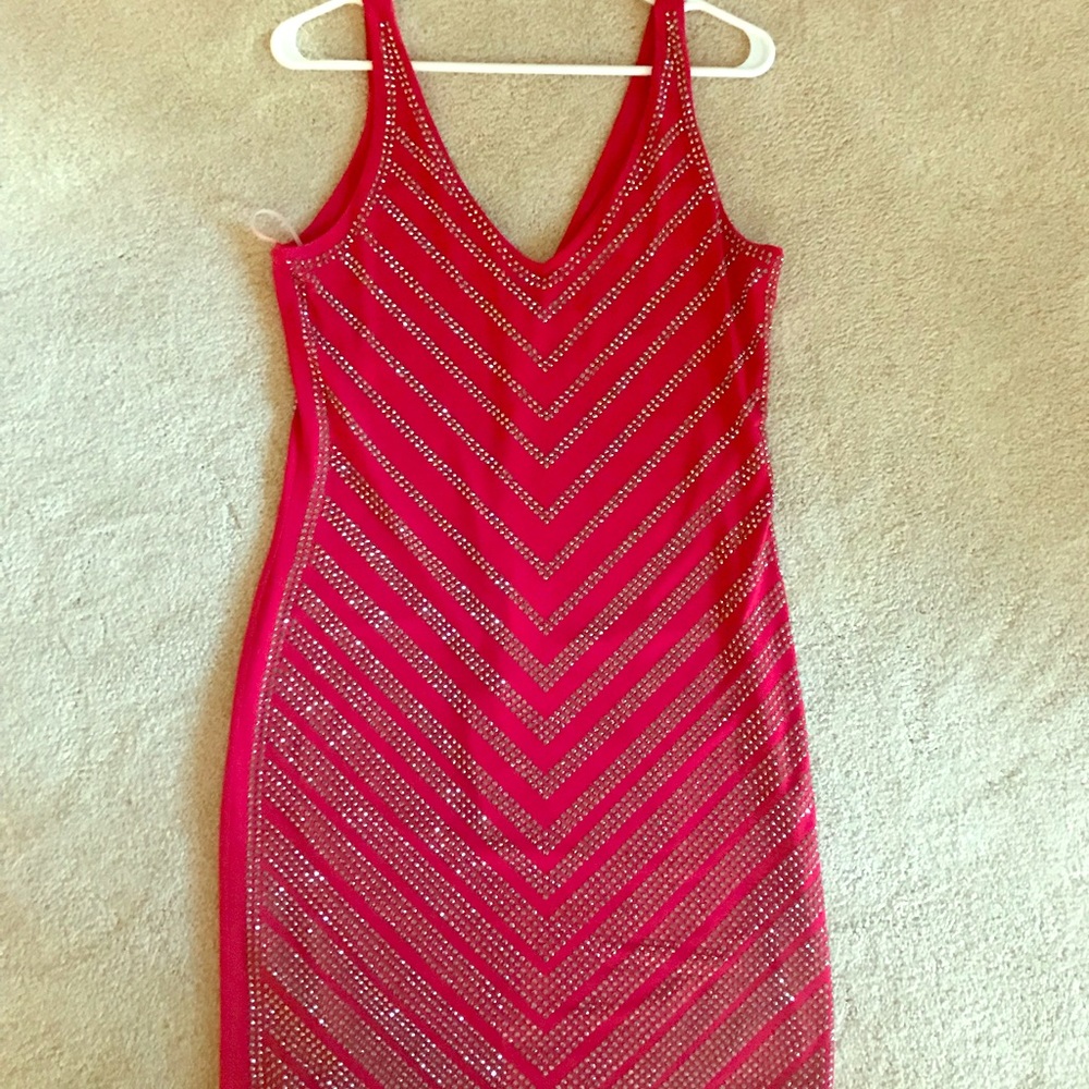 Cache red cocktail dress with sequins